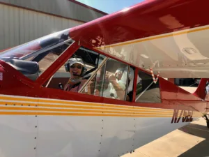 View from plane cockpit